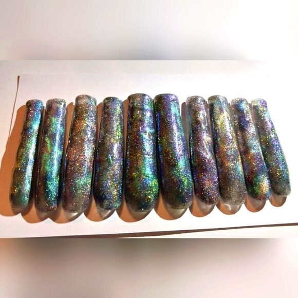 Hand crafted custom cateye 10pc xxl acrylic press on nails - Picture 4 of 6